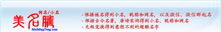 根據(jù)姓名得到小名，昵稱和網(wǎng)名；根據(jù)古今名著，唐詩宋詞得到小名，昵稱和網(wǎng)名；無極變換得到意想不到的超酷名字
